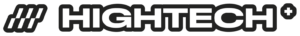 Logo de la catégorie Hightech, avec une typographie linéale ronde et un symbole + à la fin.